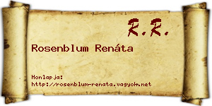 Rosenblum Renáta névjegykártya